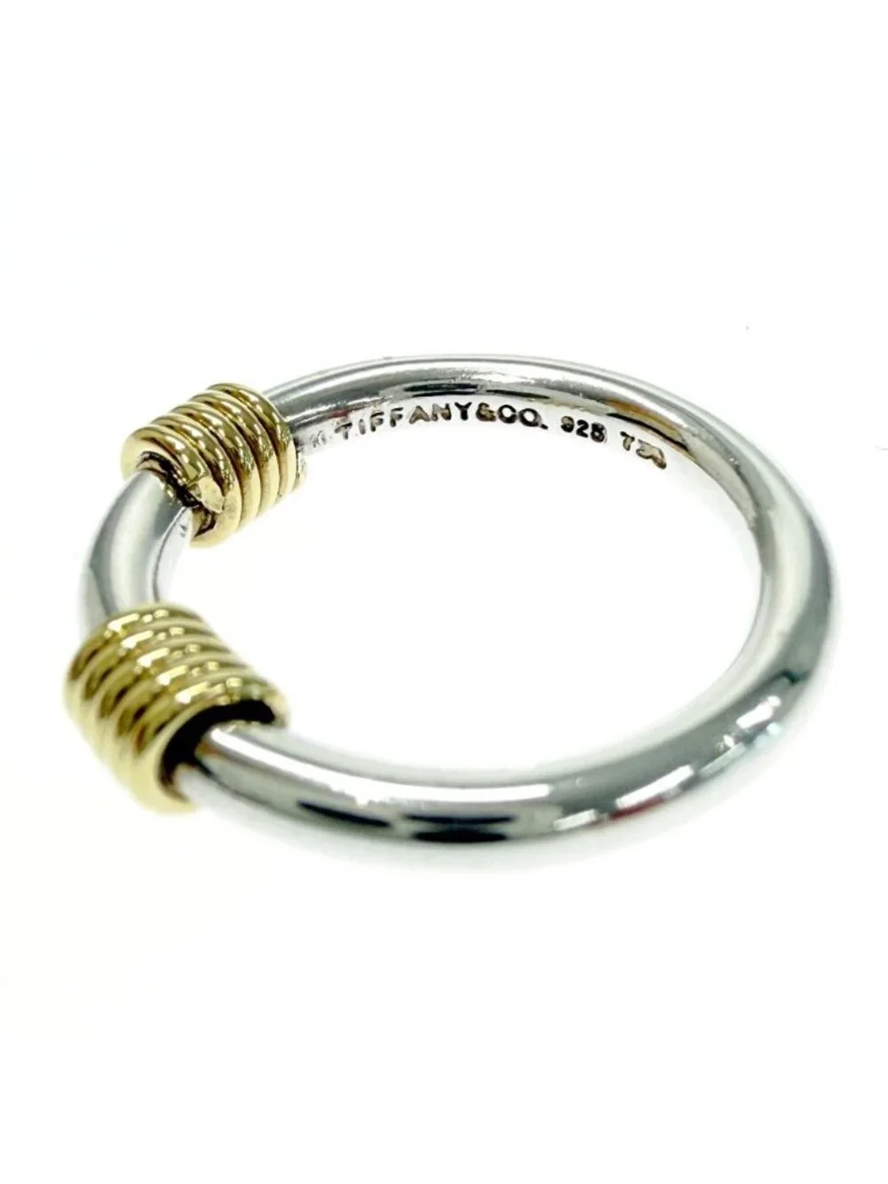 Tiffany & Co Silver Gold Bandwidth Ring